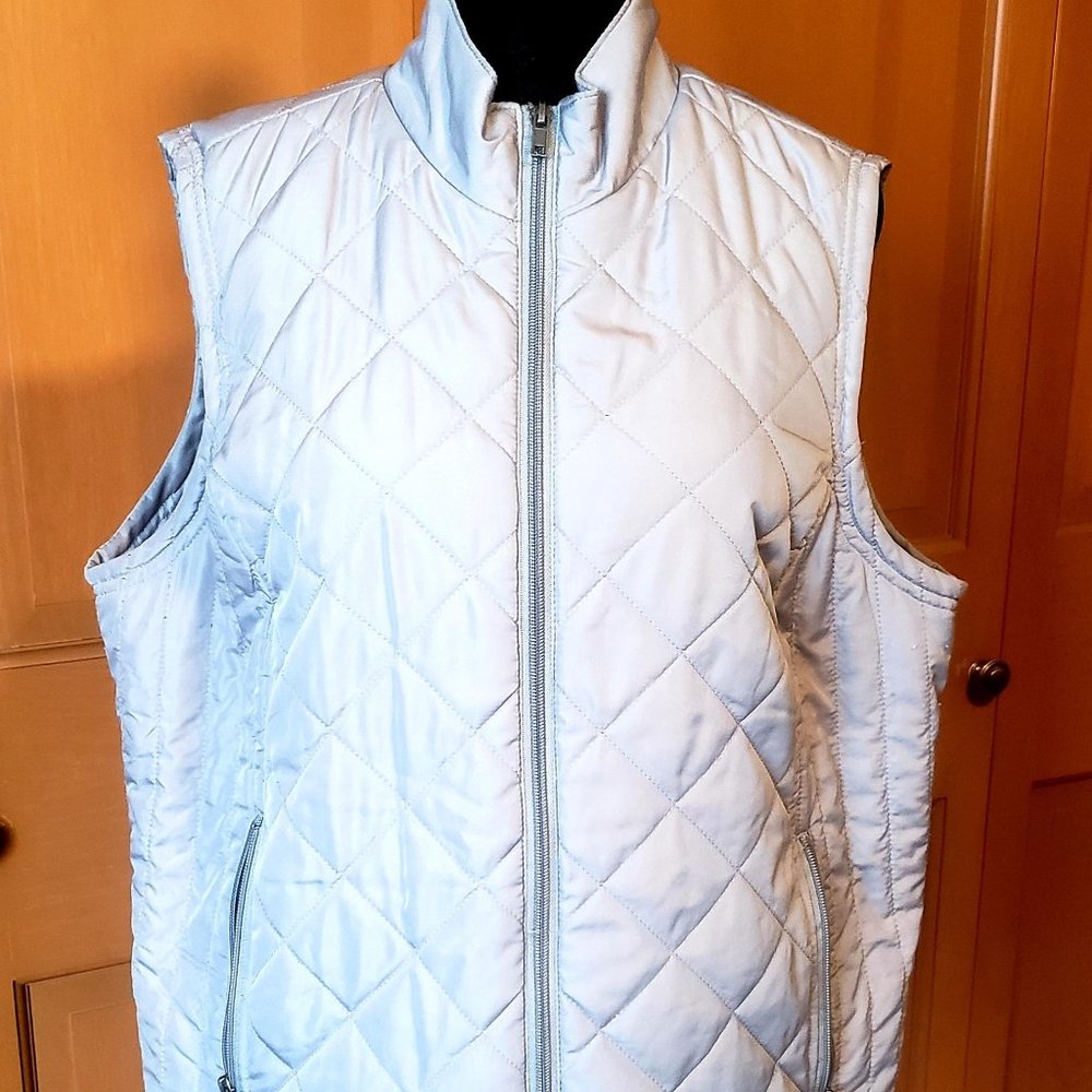 Grey Quilted Vest 1X